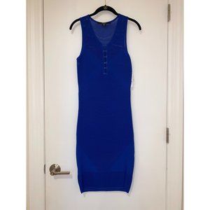 NWT! GUESS Royal Blue Knit Midi Body-con dress (Size Small)